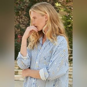 Frank & Eileen Striped Button Down with Yellow Accents